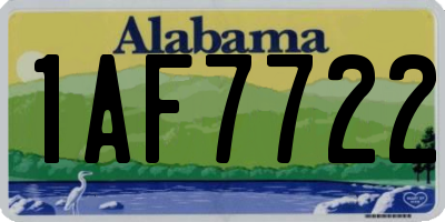 AL license plate 1AF7722