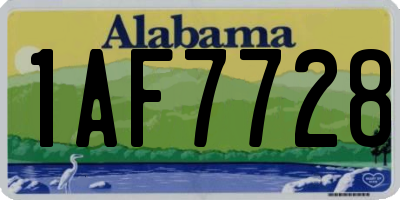 AL license plate 1AF7728