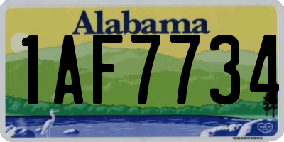 AL license plate 1AF7734