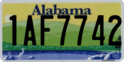 AL license plate 1AF7742