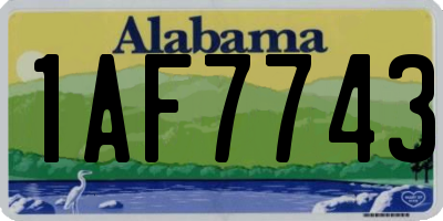 AL license plate 1AF7743