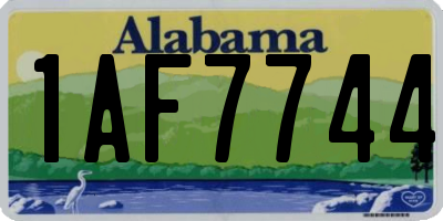 AL license plate 1AF7744