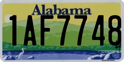 AL license plate 1AF7748
