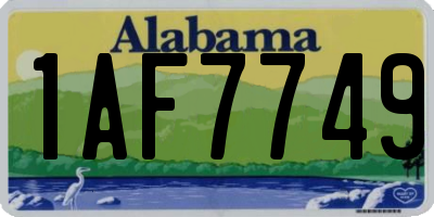AL license plate 1AF7749