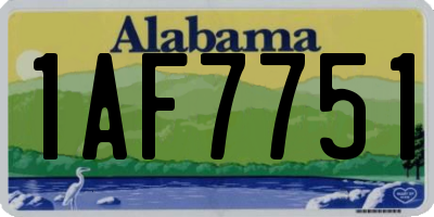 AL license plate 1AF7751