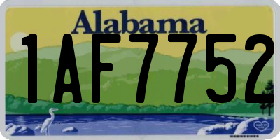 AL license plate 1AF7752