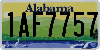 AL license plate 1AF7757