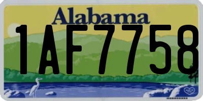AL license plate 1AF7758