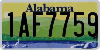 AL license plate 1AF7759