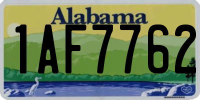 AL license plate 1AF7762