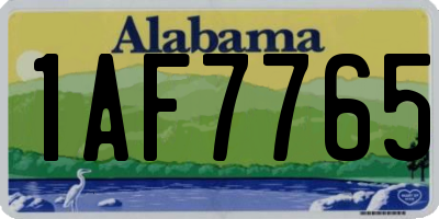 AL license plate 1AF7765