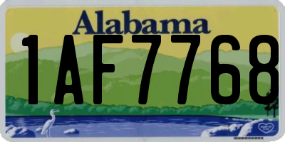 AL license plate 1AF7768