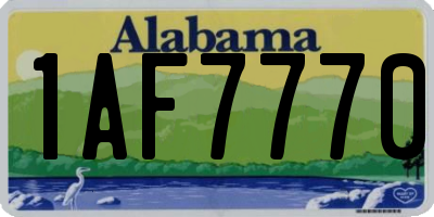 AL license plate 1AF7770