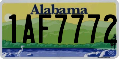 AL license plate 1AF7772