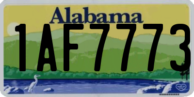 AL license plate 1AF7773