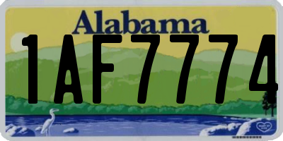 AL license plate 1AF7774