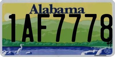 AL license plate 1AF7778