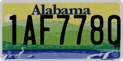 AL license plate 1AF7780