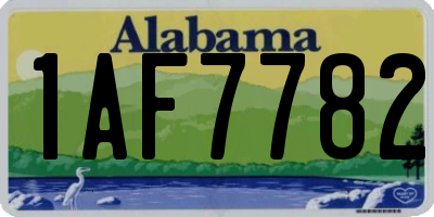 AL license plate 1AF7782