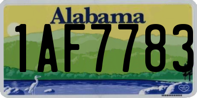 AL license plate 1AF7783