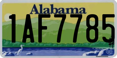 AL license plate 1AF7785