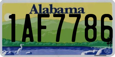 AL license plate 1AF7786