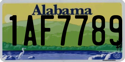 AL license plate 1AF7789