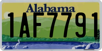 AL license plate 1AF7791