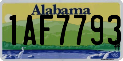 AL license plate 1AF7793