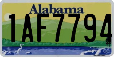 AL license plate 1AF7794