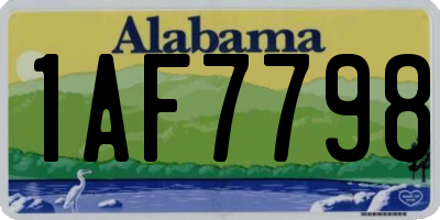 AL license plate 1AF7798