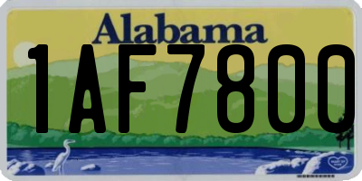 AL license plate 1AF7800