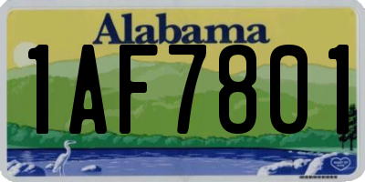 AL license plate 1AF7801