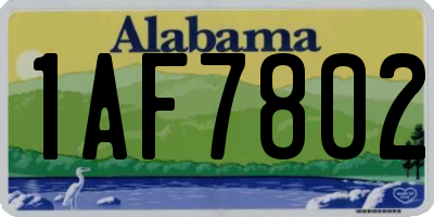 AL license plate 1AF7802