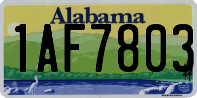 AL license plate 1AF7803