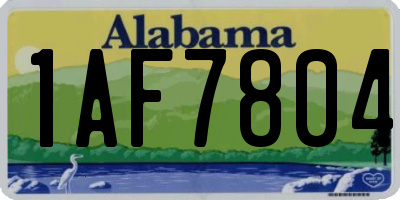 AL license plate 1AF7804