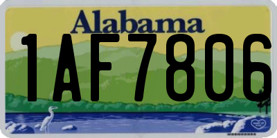 AL license plate 1AF7806
