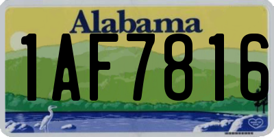 AL license plate 1AF7816