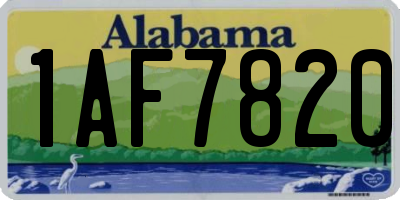 AL license plate 1AF7820