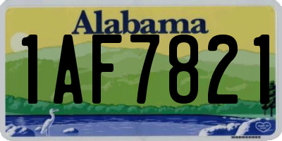 AL license plate 1AF7821