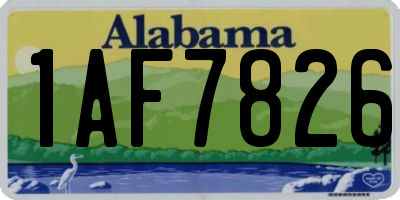 AL license plate 1AF7826