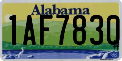AL license plate 1AF7830