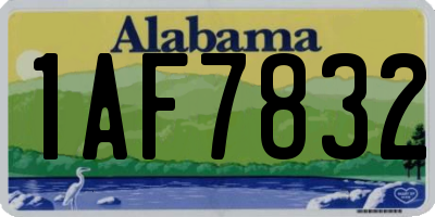 AL license plate 1AF7832