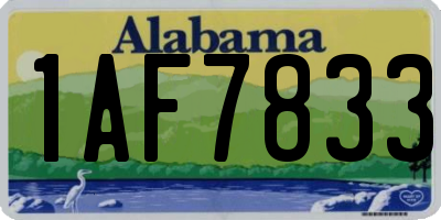 AL license plate 1AF7833