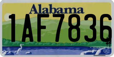 AL license plate 1AF7836