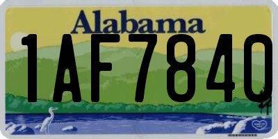 AL license plate 1AF7840