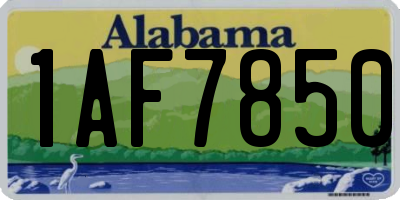 AL license plate 1AF7850