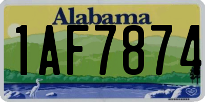 AL license plate 1AF7874