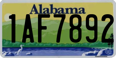 AL license plate 1AF7892