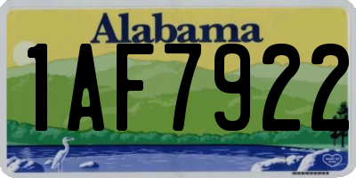 AL license plate 1AF7922